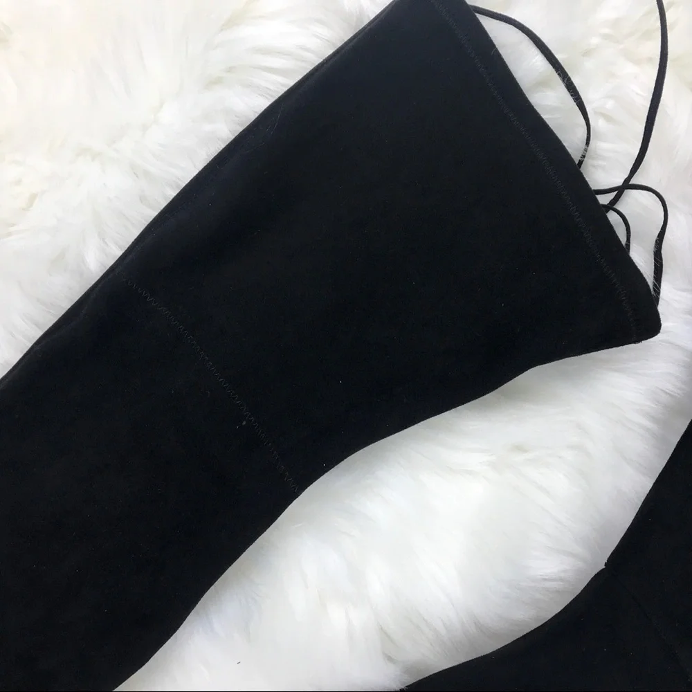 Dolce Vita Black Over-the-Knee Suede Block Heel Boots